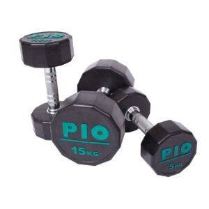 PIO 12 Sides Rubber Coated Dumbbell